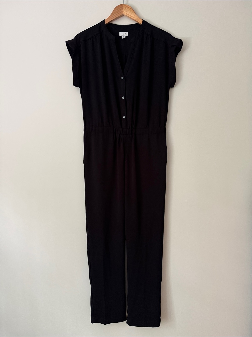 J. Crew Factory Cuffed Camp-shirt Jumpsuit in Black | Size S